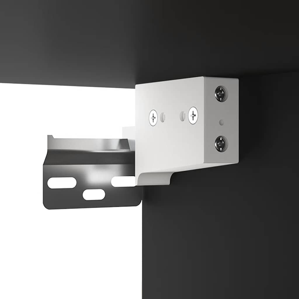 Mirror Cabinet with LED Black 76x15x55 cm