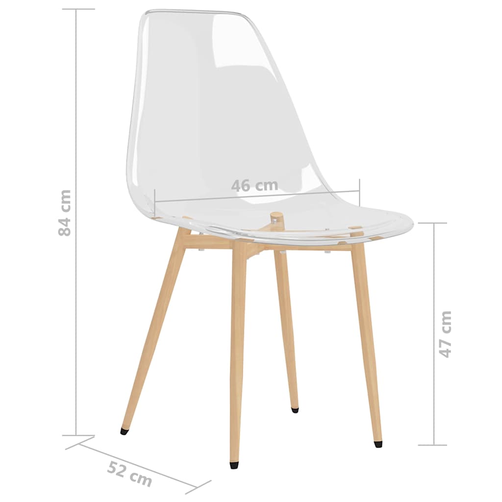 Dining Chair | Set of 4 | Transparent | PET, Metal | Standard | Ergonomic