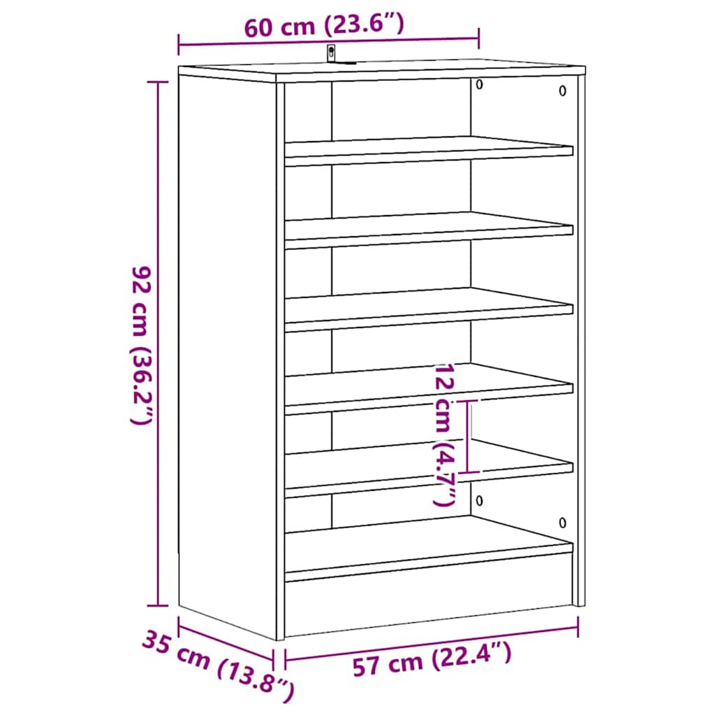 Shoe cabinets 60 x 35 x 92 cm Sonoma Oak 7 Shelves