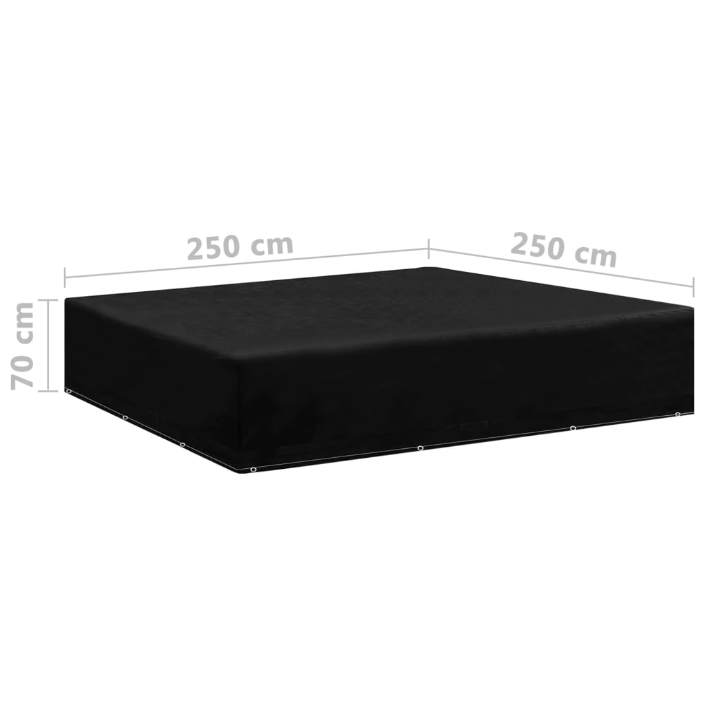 Garden Furniture Cover | Set of 2 | Black | Polyethylene | 250 x 250 cm