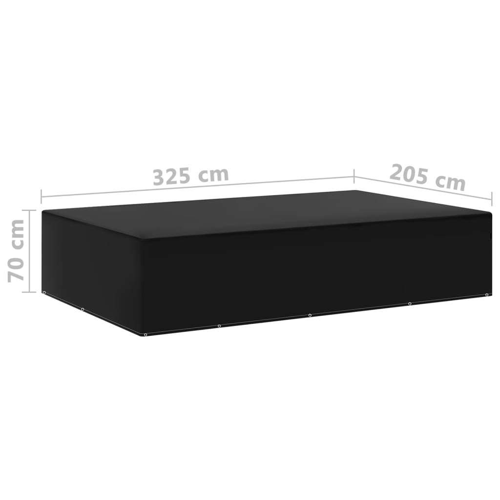 Garden Furniture Cover | Set of 2 | Black | Polyethylene | Large
