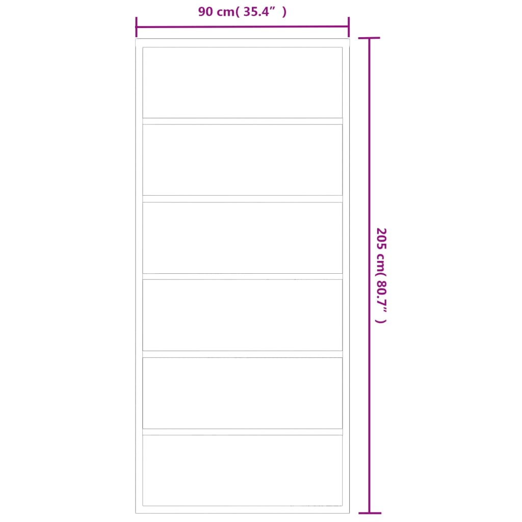Sliding Door with Hardware Set ESG Glass&Aluminium 90x205 cm