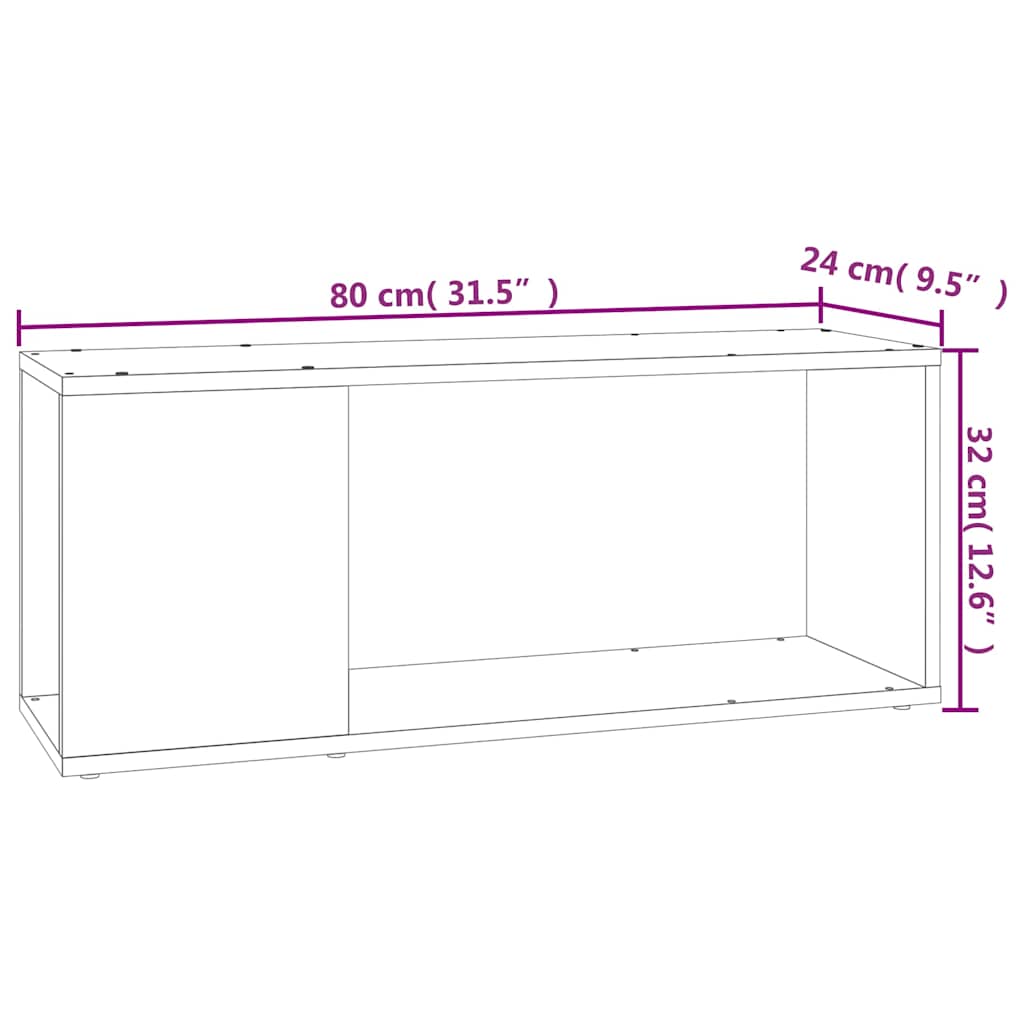 TV Cabinet | Concrete Grey | Engineered Wood | 80x24x32 cm | TV Cabinet