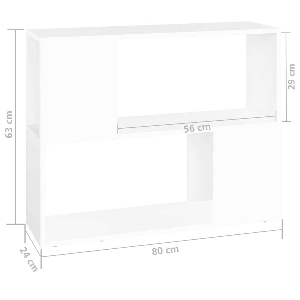 809116 vidaXL TV Cabinet White 80x24x63 cm Engineered Wood