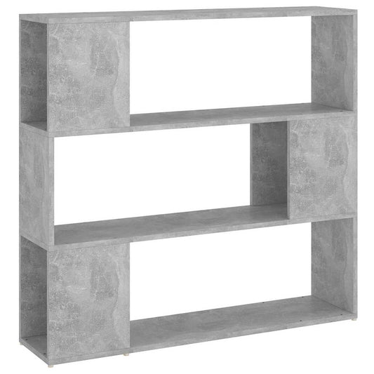 Book Cabinet Room Divider | Concrete grey | Engineered wood | Medium