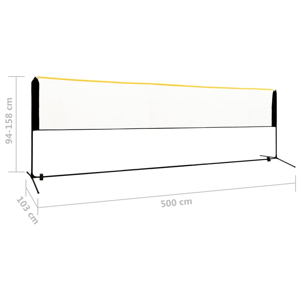 Adjustable Badminton Net 500x103x94-158 cm Metal