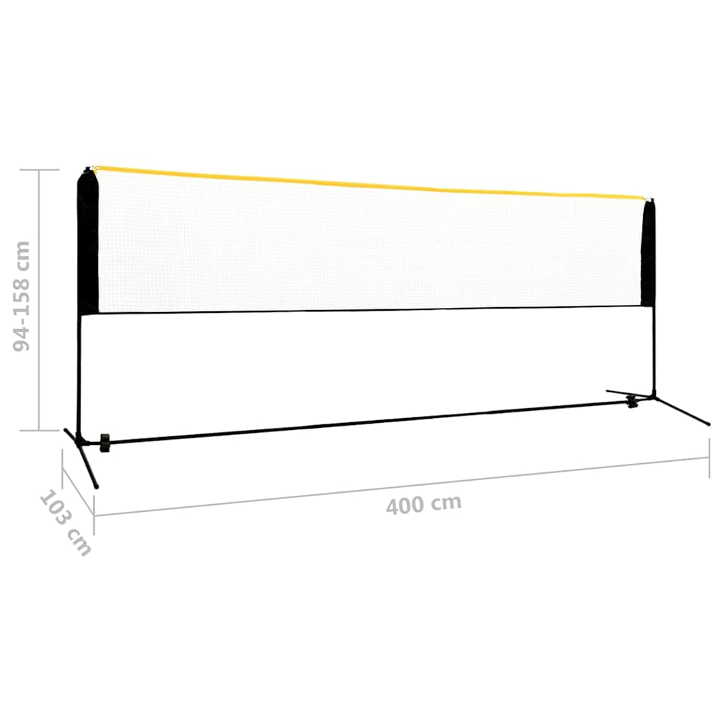 Adjustable Badminton Net 400x103x94-158 cm Metal