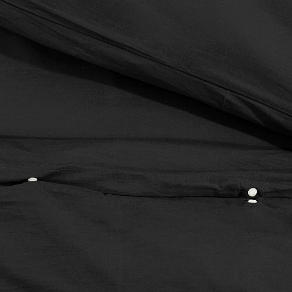 Duvet Cover Set Black 260x240 cm Light-weight Microfiber