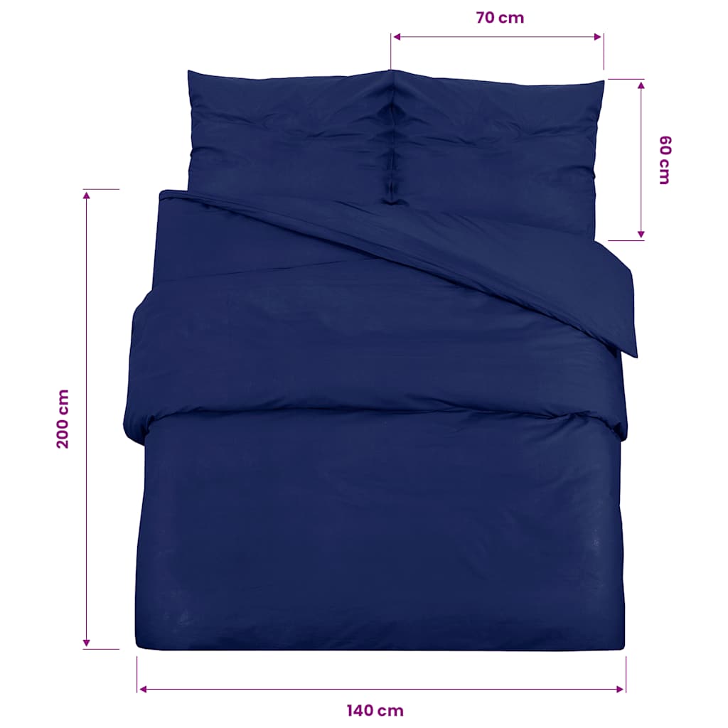 Duvet Cover Set Navy Blue 140x200 cm Light-weight Microfiber