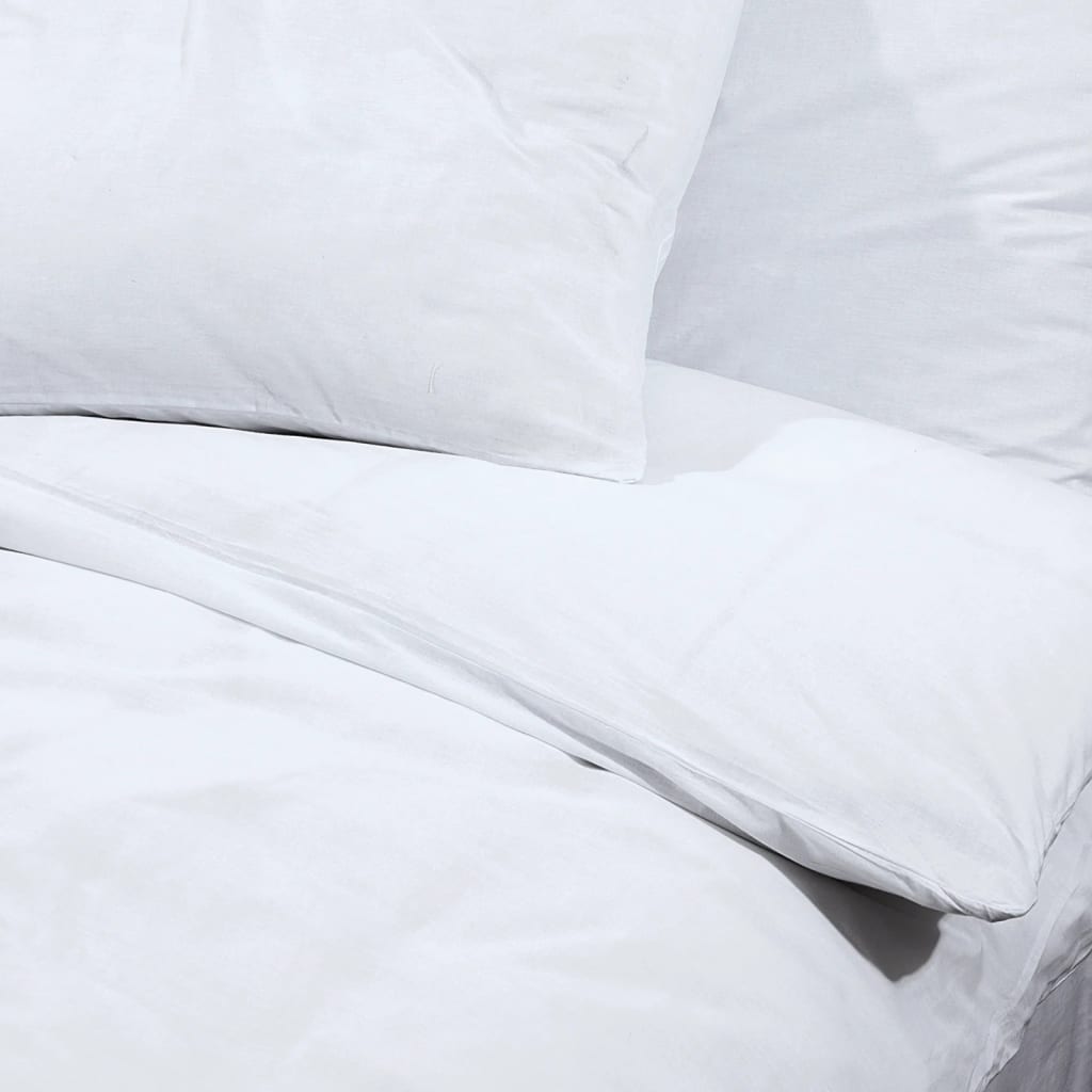 Duvet Cover Set White 135x200 cm Light-weight Microfiber