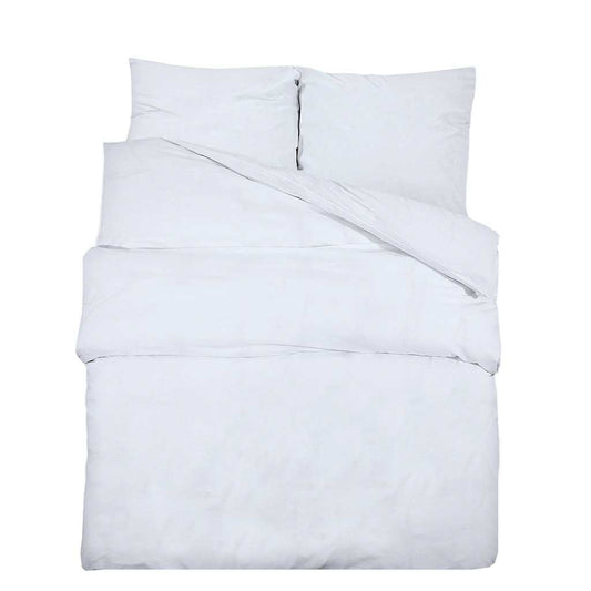 Duvet Cover Set White 155x220 cm Light-weight Microfiber