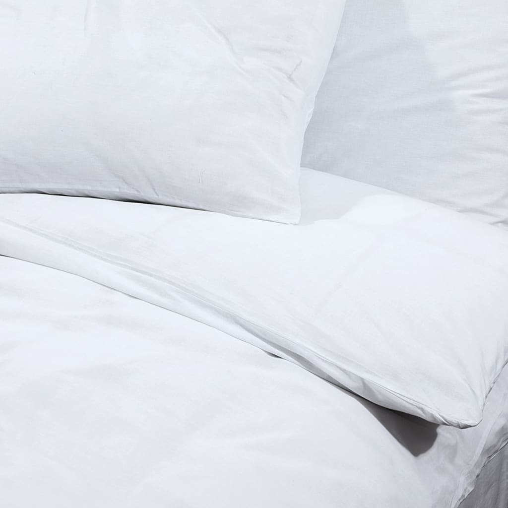 Duvet Cover Set White 155x220 cm Light-weight Microfiber