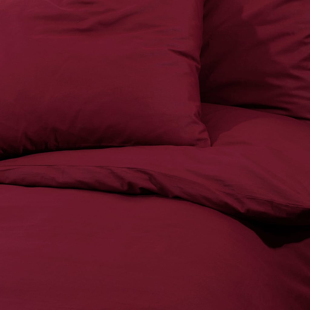 Duvet Cover Set Bordeaux 240x220 cm Cotton