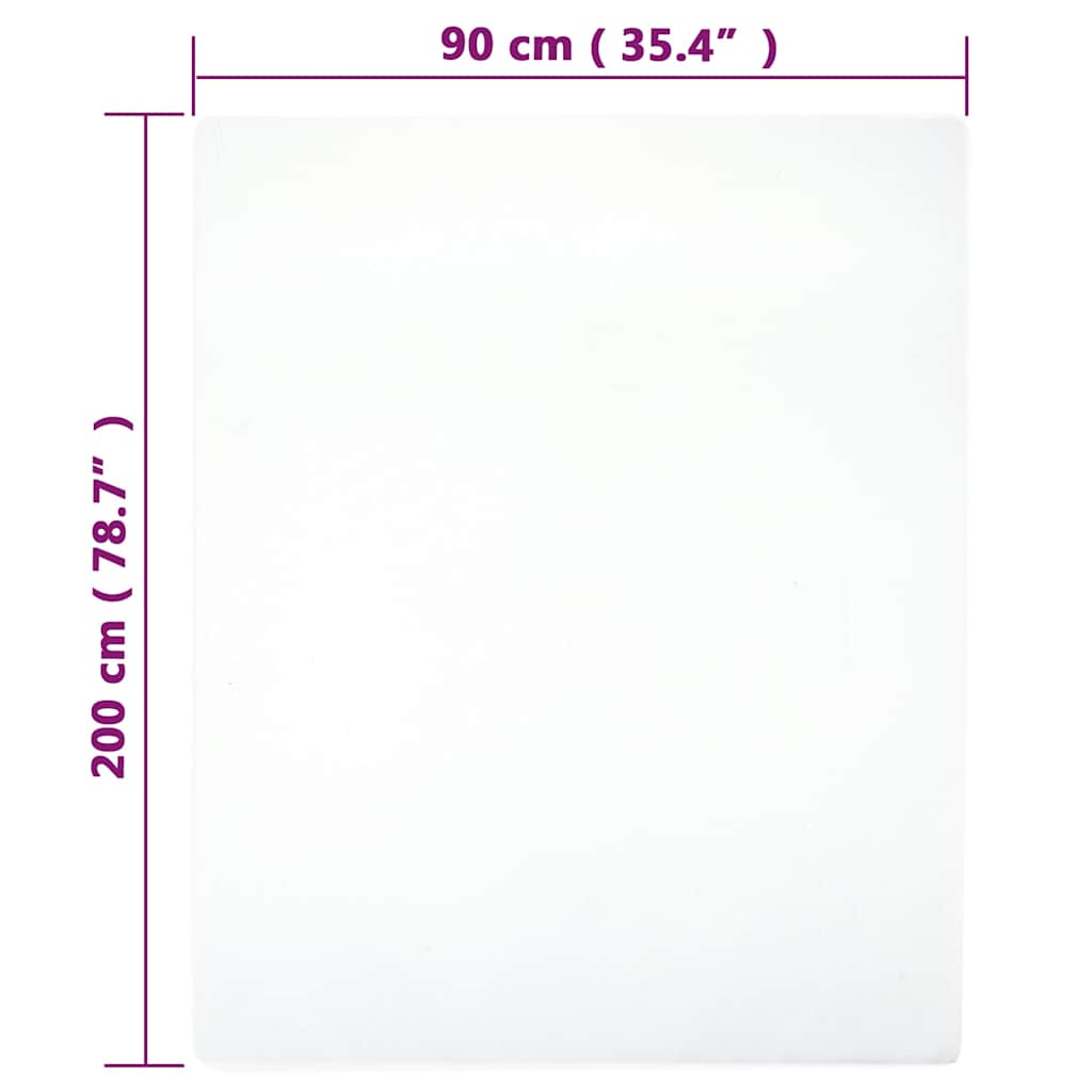 Jersey Fitted Sheets 2 pcs White 90x200 cm Cotton
