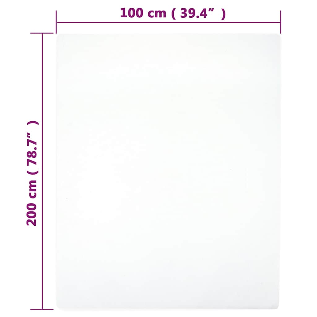 Jersey Fitted Sheet White 100x200 cm Cotton