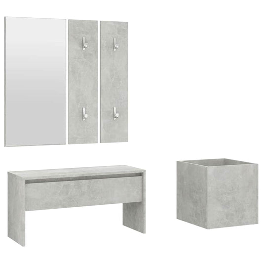 Hallway Furniture Set Concrete Grey Engineered Wood