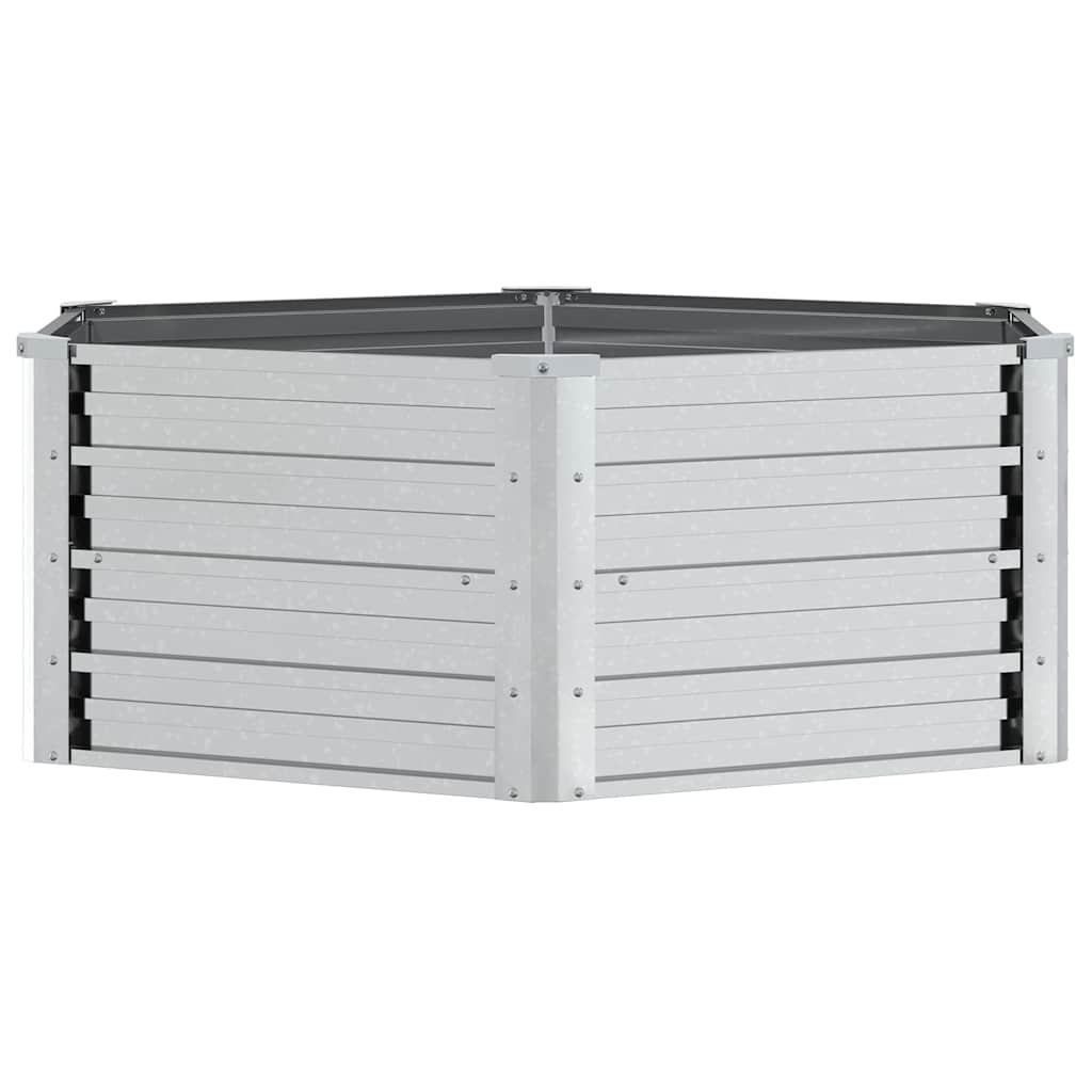 316881 vidaXL Garden Raised Bed 129x45 cm Galvanized Steel Silver