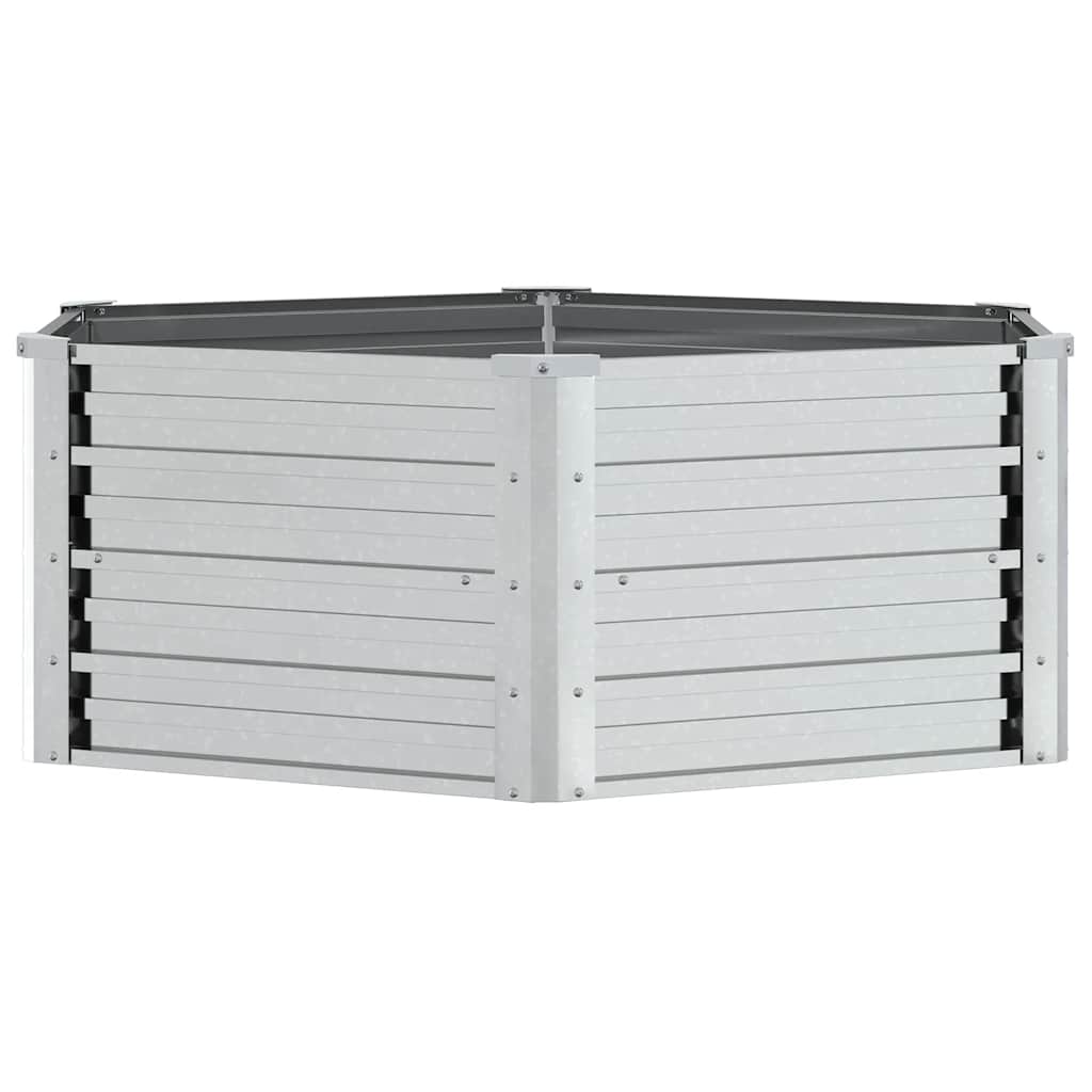 316881 vidaXL Garden Raised Bed 129x45 cm Galvanized Steel Silver