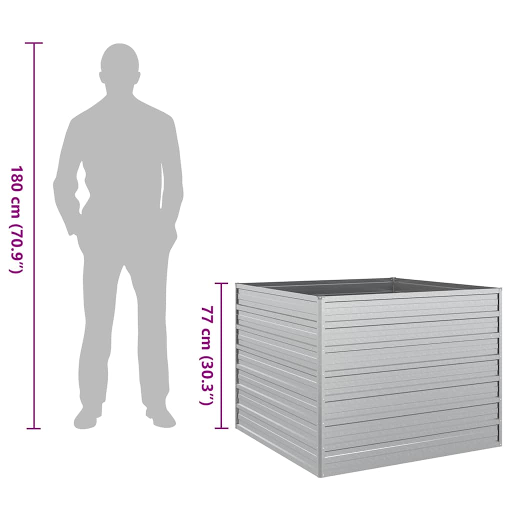 Garden Raised Bed | Silver | Galvanized Steel | Large | Garden Raised Bed