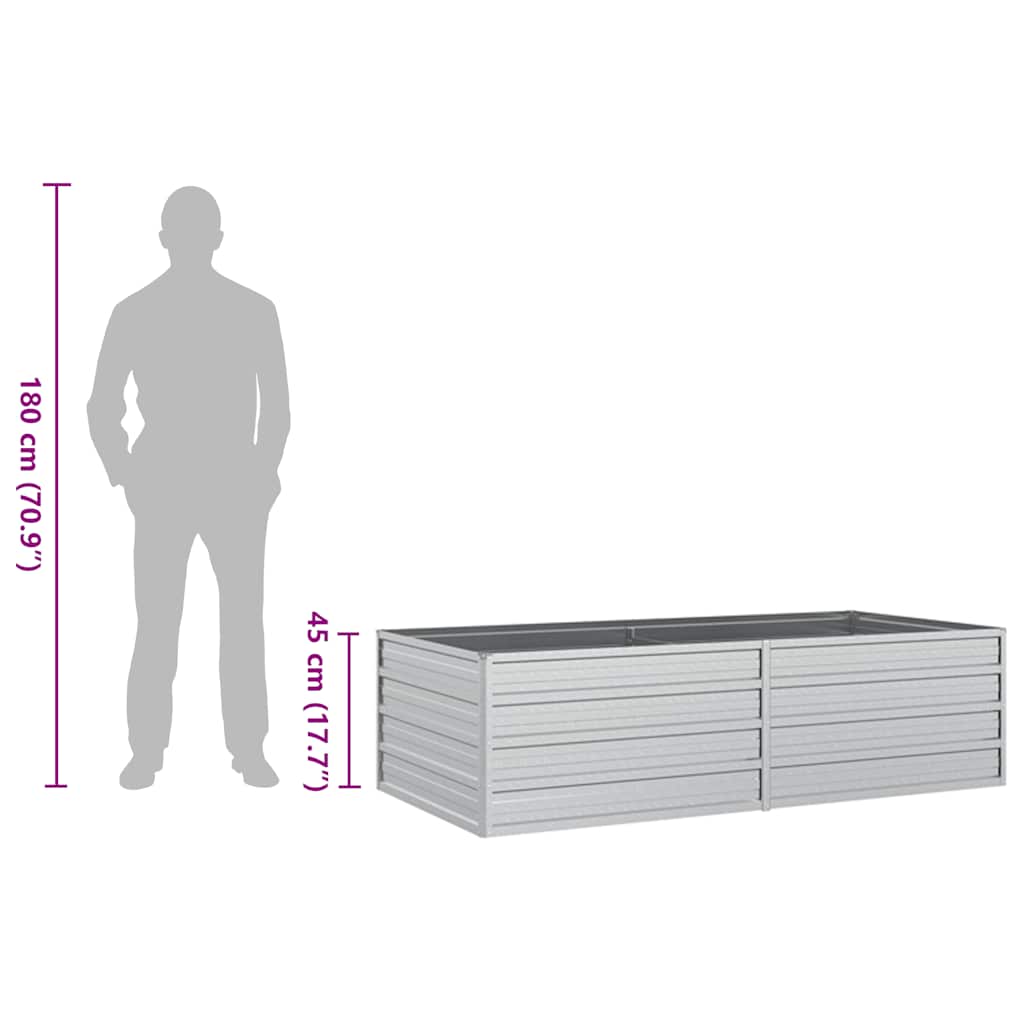 Garden Raised Bed Silver Galvanized Steel Large Garden Raised Bed