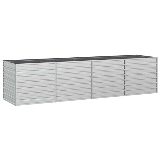 Garden Raised Bed | Silver | Galvanized Steel | 320 x 80 x 77 cm