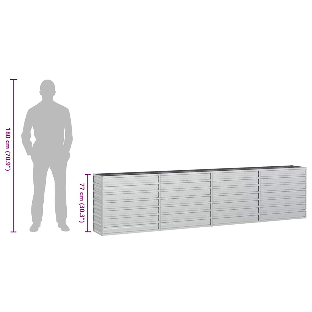 Garden Raised Bed | Silver | Galvanised steel | Large | Garden Raised Bed