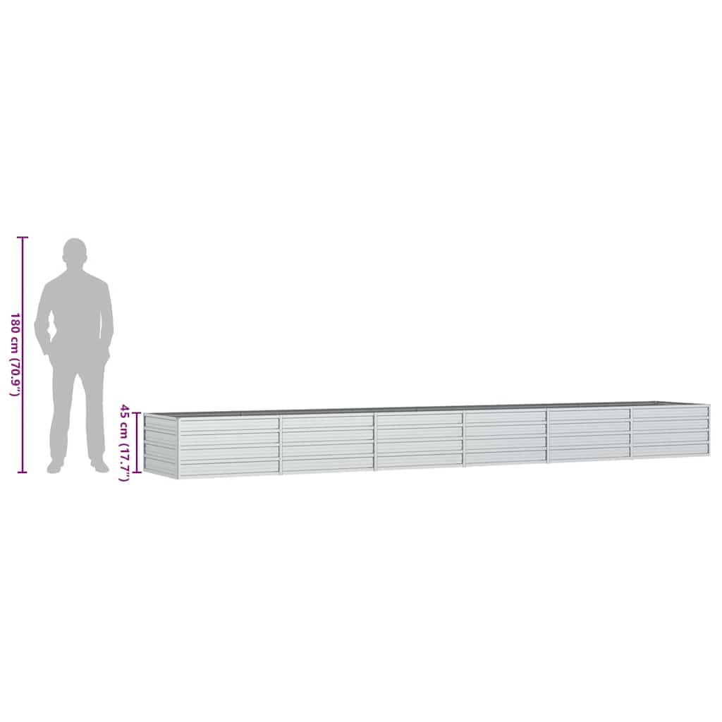 Garden Raised Bed | Silver | Galvanised steel | Extra Long