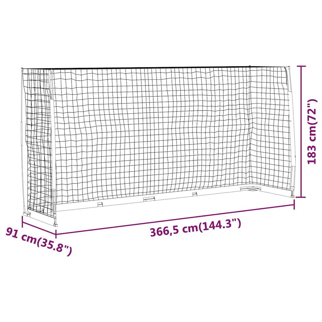 Soccer Goal 366.5x91x183 cm Steel