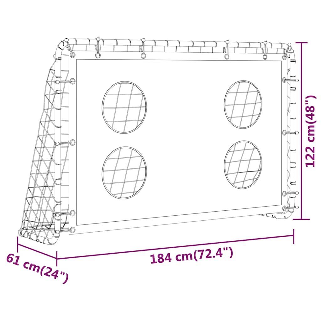 Soccer Goal Training Net Steel 184x61x122 cm