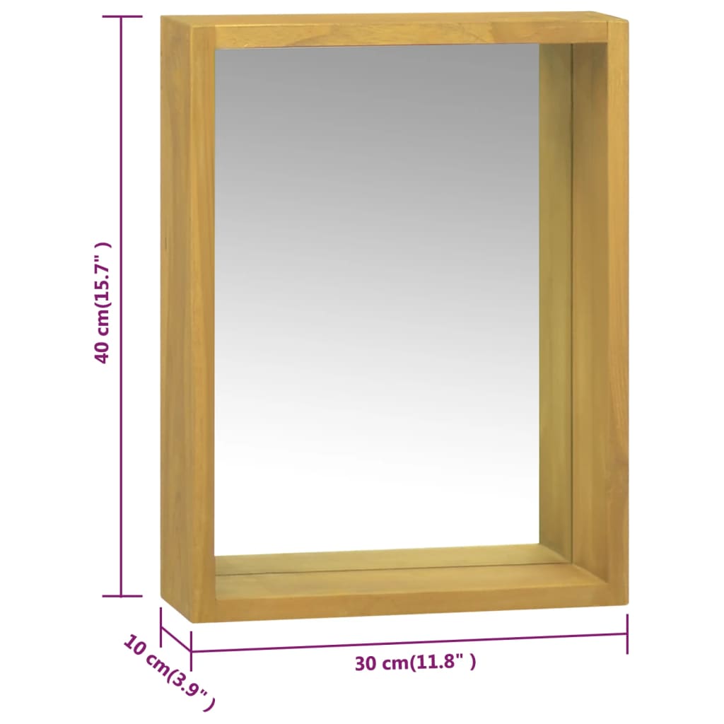 Mirror Cabinet | Natural | Solid teak wood, glass | Medium