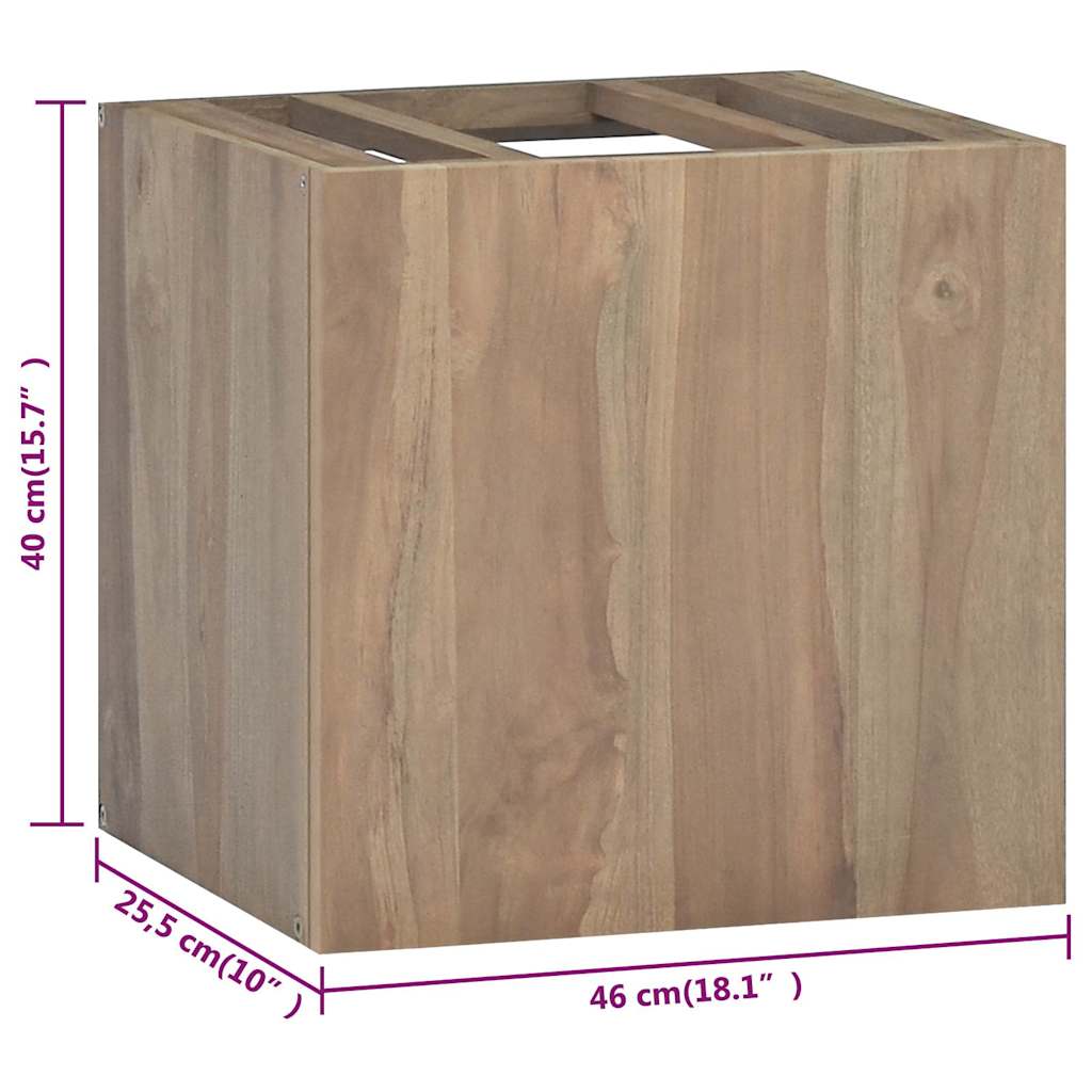 Wall-mounted Bathroom Cabinet | Natural Teak | Solid teak wood | 45-59 cm