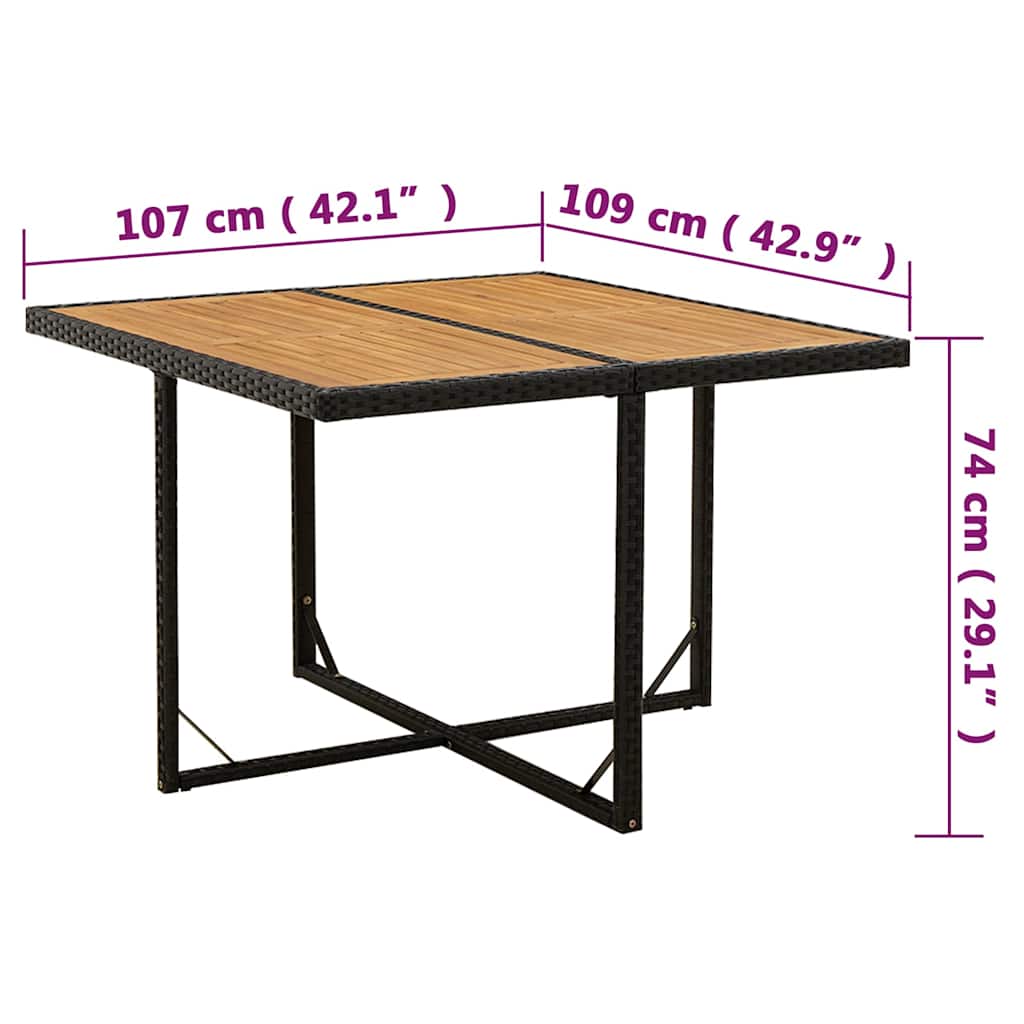 Garden Table | Black and Natural Wood
