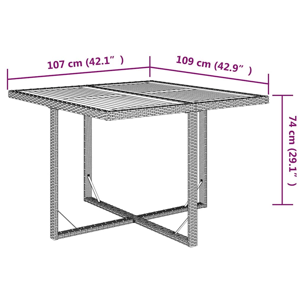 Garden Table | Beige and black