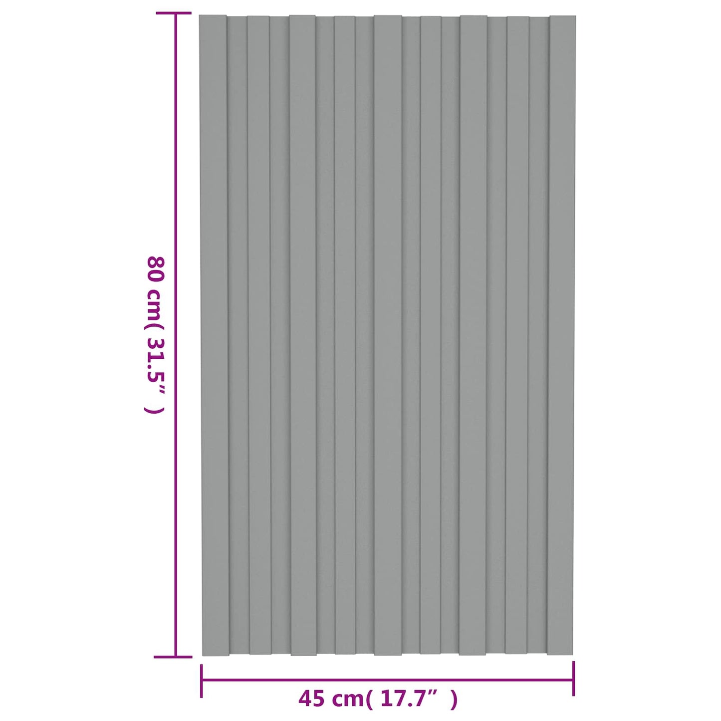 Roof Panel 12 pcs Grey 80 x 45 cm Galvanised steel