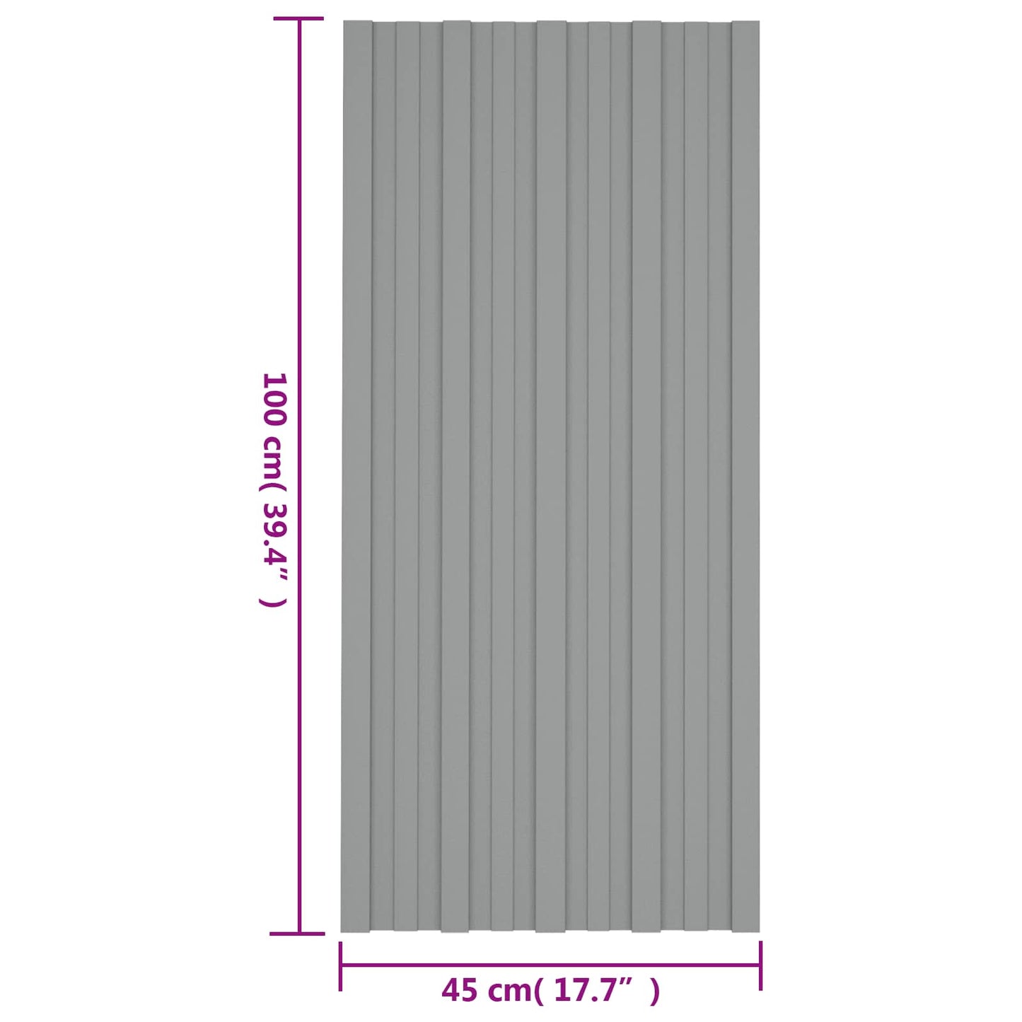 Roof Panel 36 pcs Grey 100 x 45 cm Galvanised steel