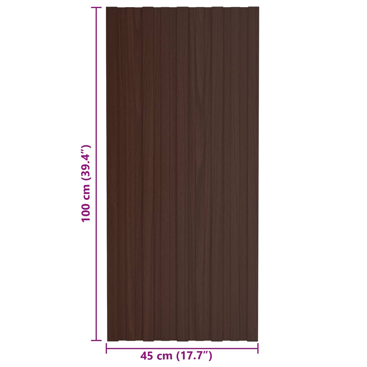 Roof Panel 12 pcs Brown 39.37 x 17.72 in Galvanised steel