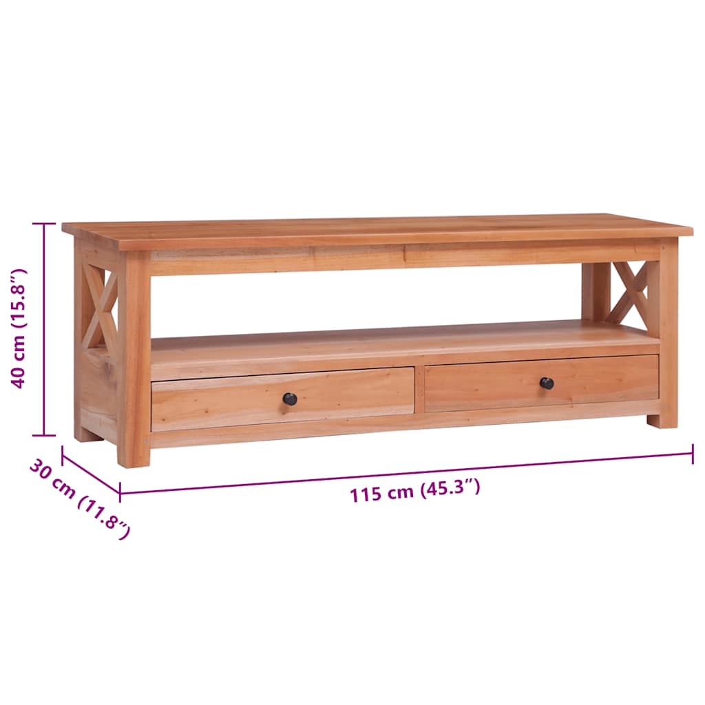 TV Cabinet 115x30x40 cm Solid Mahogany Wood