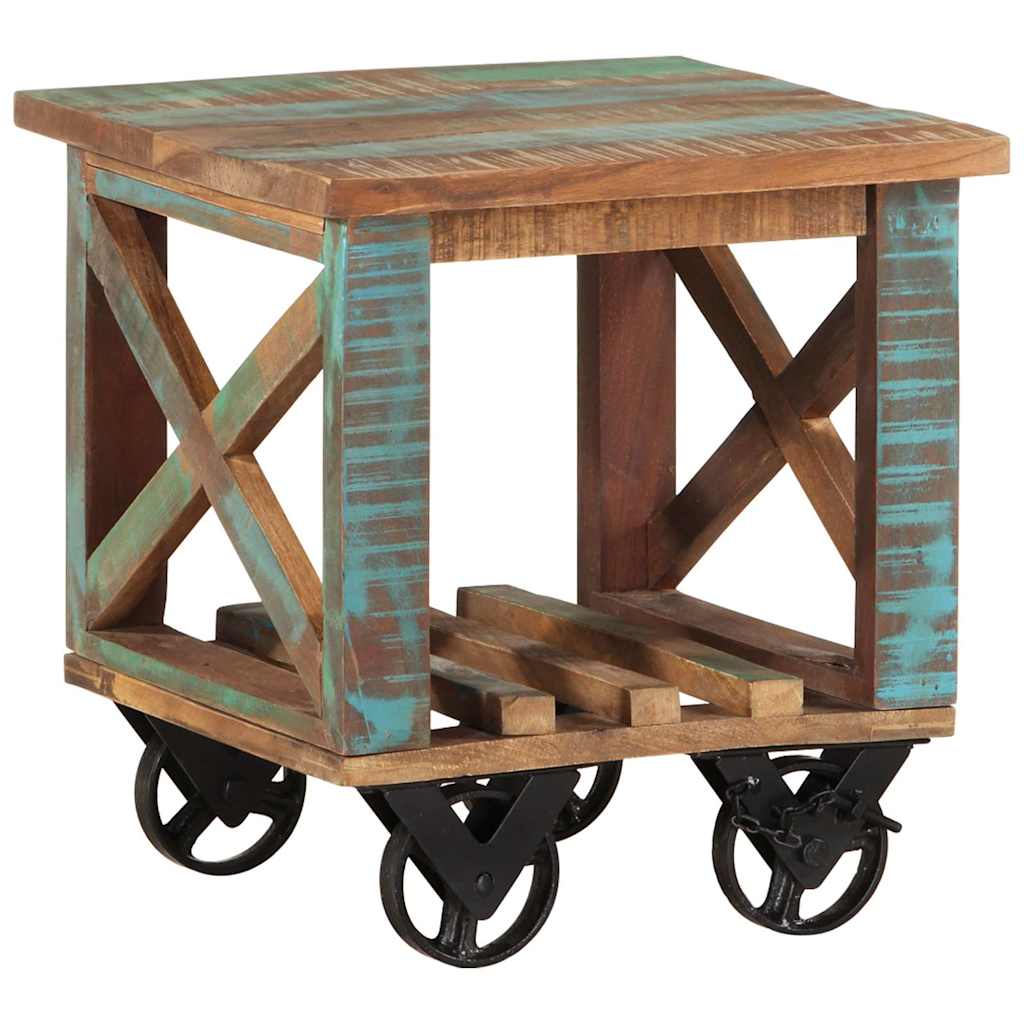 Side Table | Multicoloured | Solid reclaimed wood | Compact | End Table