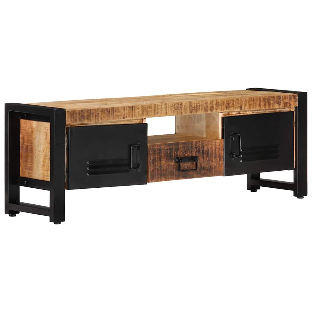 TV Cabinet | Natural Wood | Solid Mango Wood, Powder-Coated Iron | Medium