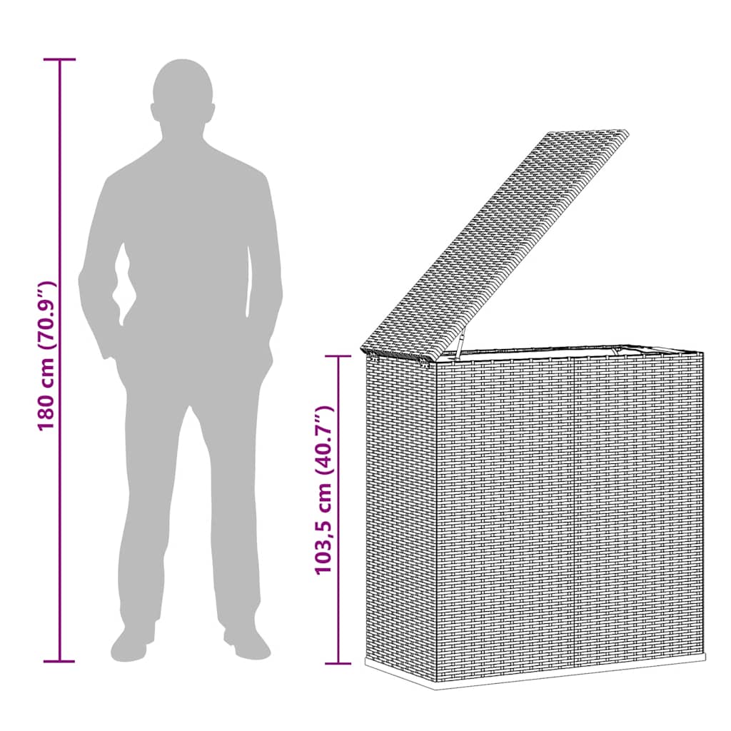 Cushion Box | Black | PE Rattan | Large | Cushion Box | Rectangular