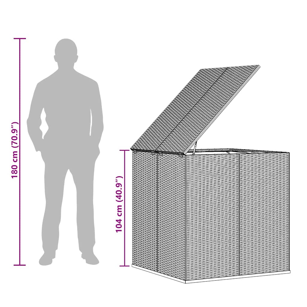 Cushion Box | Black | PE Rattan | 100 x 97.5 x 104 cm | Cushion Box
