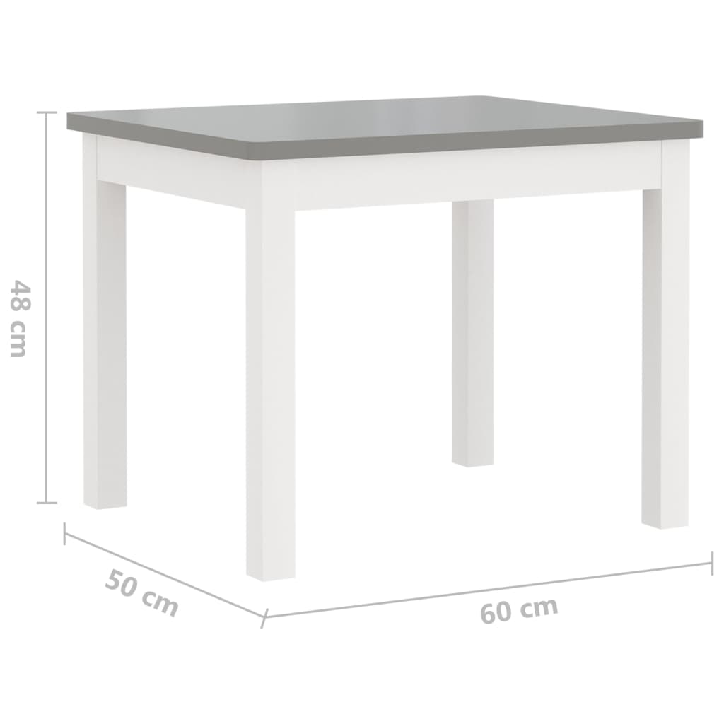 Children Table And Chair Set | White and grey | MDF | Small | Ergonomic
