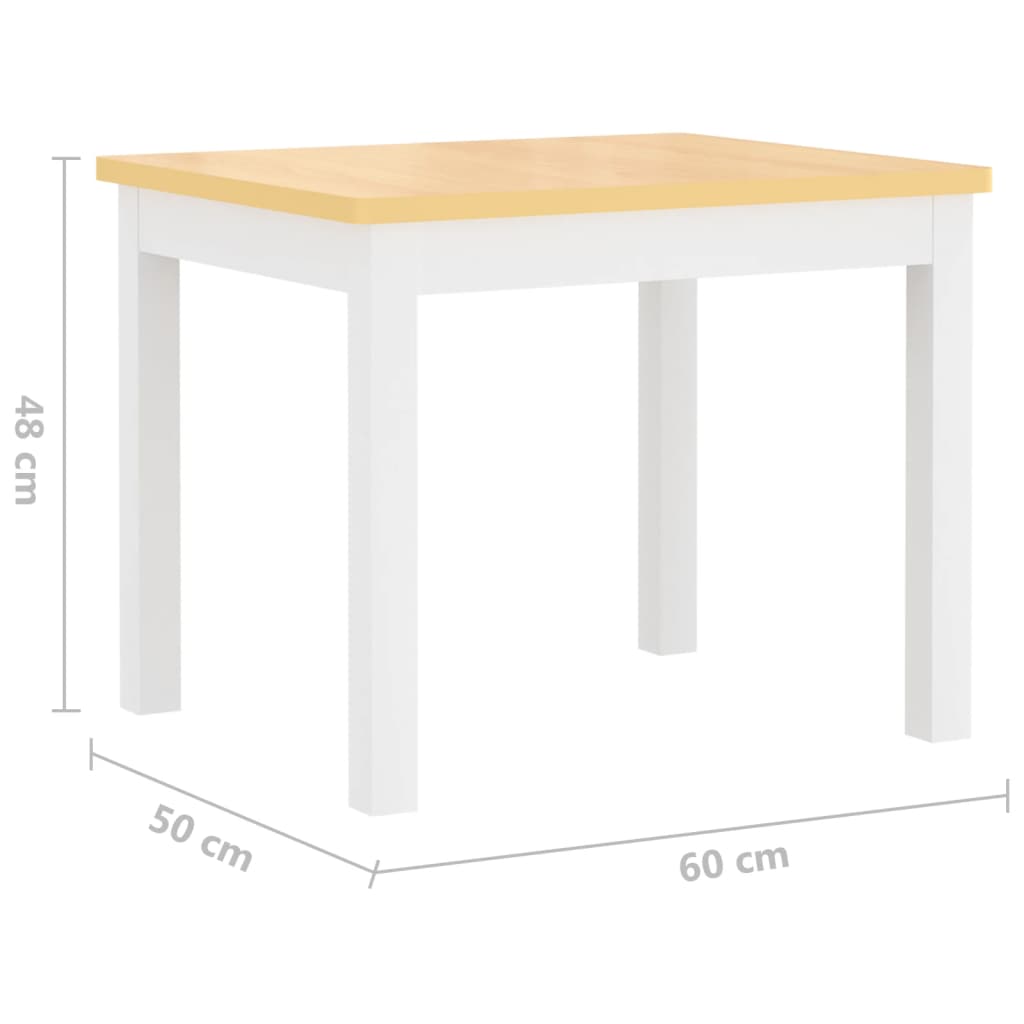 Children Table And Chair Set | White and Beige | MDF | Kids