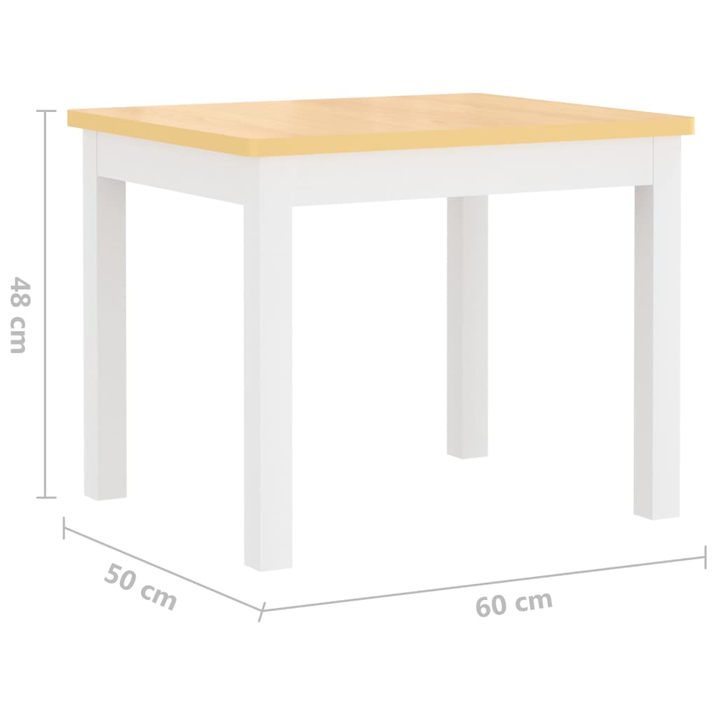 Kids Table and Chair Set | White | MDF | Small | Rounded Corners