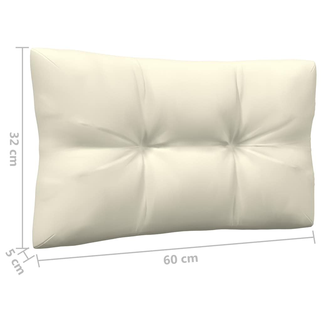 Patio Middle Sofa with Cream Cushions Solid Pinewood