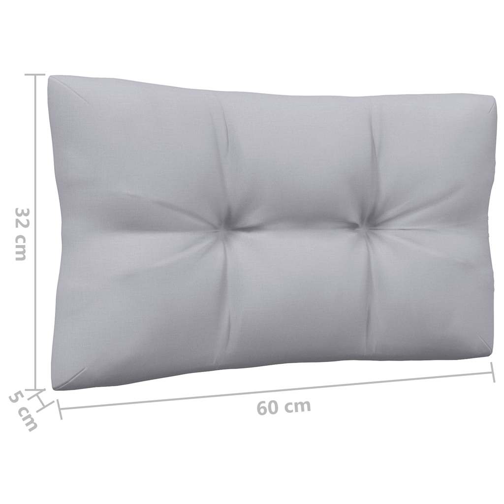 2-Seater Patio Sofa with Gray Cushions Solid Pinewood