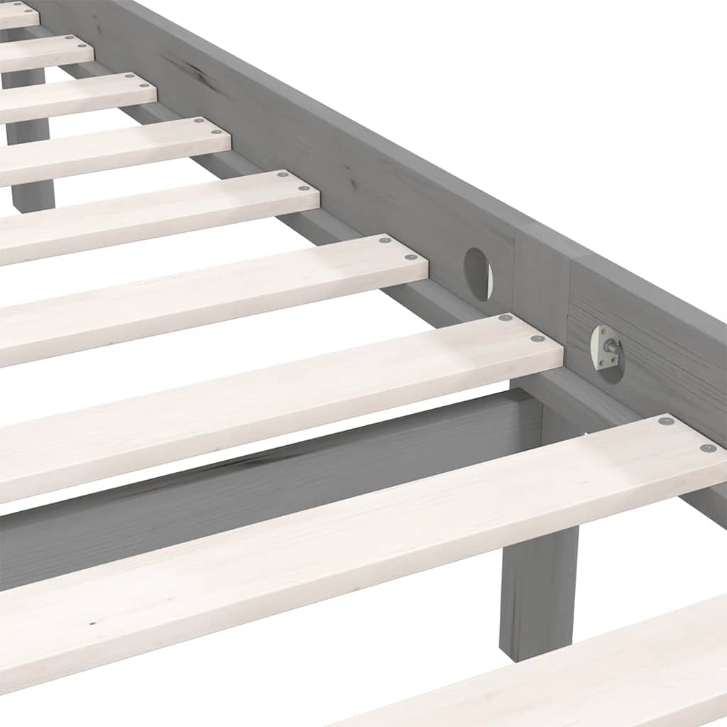 810104 vidaXL Bed Frame without Mattress Grey Solid Wood 200x200 cm