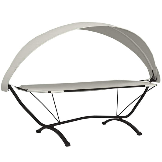 Outdoor Lounge Bed | Cream | Steel, Oxford Fabric | Large
