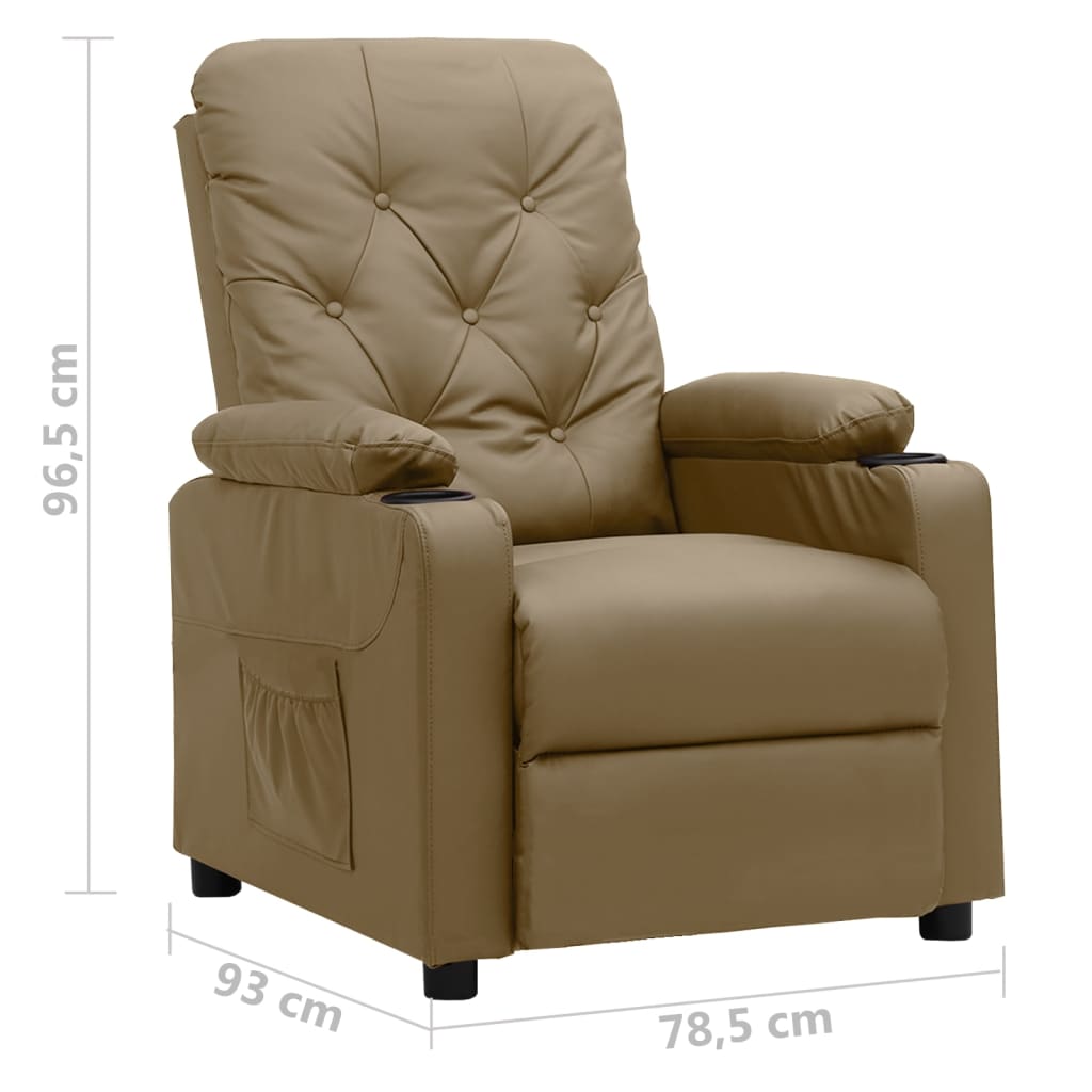 Recliner Chair Cappuccino Faux Leather