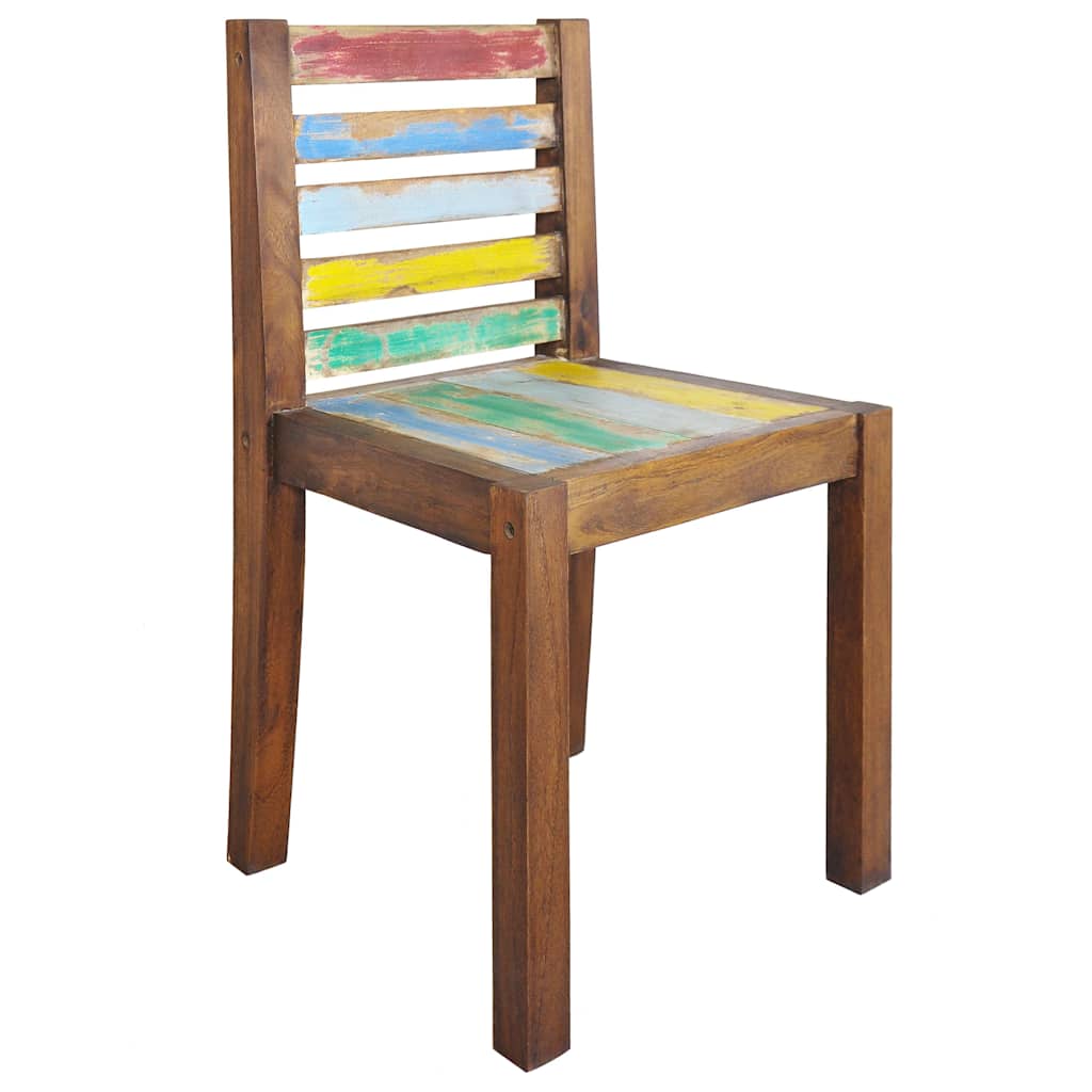 Dining Chair | Set of 6 | Multicolour | Solid reclaimed wood | Standard